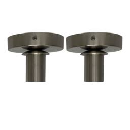 First Choice Lighting Set of 2 Cynthia - Satin Nickel Ceiling Flush Lights for Shades in Silver