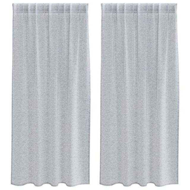 Berkfield Home Curtains with Curtains 2 pcs Dark gray 140 x 175 cm Polyester in Grey - image 1