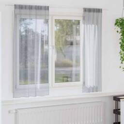 Berkfield Home Curtains with Curtains 2 pcs Dark gray 140 x 175 cm Polyester in Grey - thumbnail 2