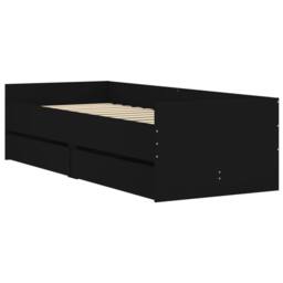 Berkfield Home Modern Bed Frame with Drawers without Mattress Black 90x190 cm Single - thumbnail 4