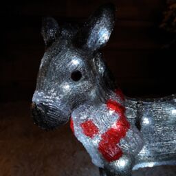 Samuel Alexander 34cm Battery Operated Light up Acrylic Christmas Donkey Decoration with White LEDs in Grey - thumbnail 4