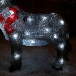 Samuel Alexander 34cm Battery Operated Light up Acrylic Christmas Donkey Decoration with White LEDs in Grey - thumbnail 5
