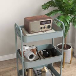 Wyld Haus Ravito Fari Light Blue 3 Tier Steel Storage Trolley - thumbnail 8