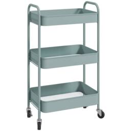 Wyld Haus Ravito Fari Light Blue 3 Tier Steel Storage Trolley - thumbnail 2