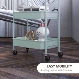 Wyld Haus Ravito Fari Light Blue 3 Tier Steel Storage Trolley - thumbnail 6