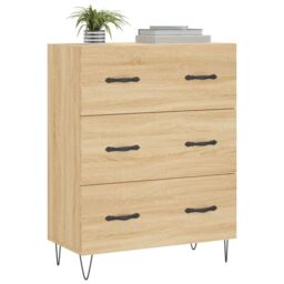 Berkfield Home Sideboard Sonoma Oak 69.5x34x90 cm Engineered Wood in Brown - thumbnail 3