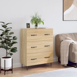 Berkfield Home Sideboard Sonoma Oak 69.5x34x90 cm Engineered Wood in Brown - thumbnail 1