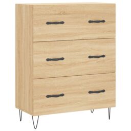 Berkfield Home Sideboard Sonoma Oak 69.5x34x90 cm Engineered Wood in Brown - thumbnail 2