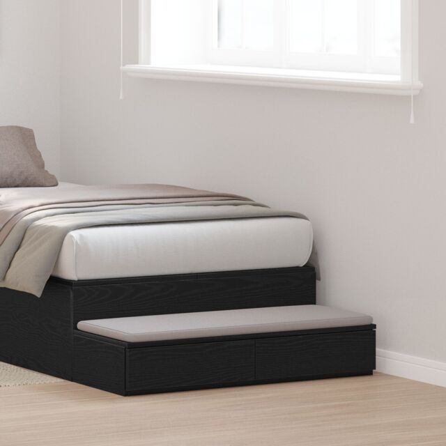 Berkfield Home Bed Drawers Black 80x36, 5x16, 5 cm Engineered Wood - image 1