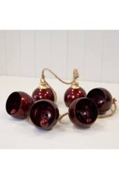 KDMD Glossy Deep Red Metal 6 Bell Garland - thumbnail 3