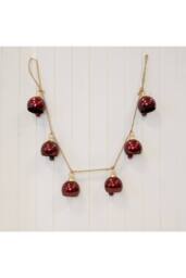 KDMD Glossy Deep Red Metal 6 Bell Garland