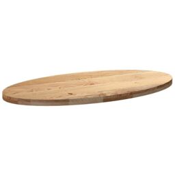 Berkfield Home Table Top 120x60x4 cm Solid Wood Oak Oval in Brown - Size: 120 x 60 x 4 cm - thumbnail 4