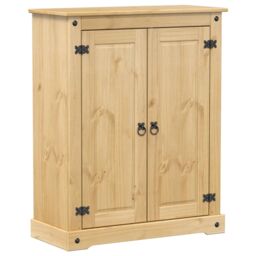 Berkfield Home Shoe Cabinet Corona 86x38.5x108 cm Solid Wood Pine in Brown - thumbnail 2