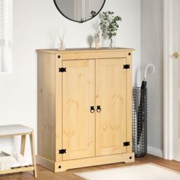 Berkfield Home Shoe Cabinet Corona 86x38.5x108 cm Solid Wood Pine in Brown - thumbnail 3