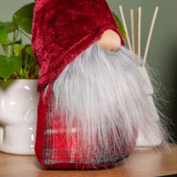 Samuel Alexander 48cm Red Tartan Sitting Christmas Gonk with Snowflake Hat - thumbnail 5