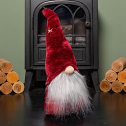 Samuel Alexander 48cm Red Tartan Sitting Christmas Gonk with Snowflake Hat - thumbnail 6