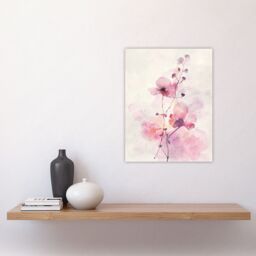 "Artery8 Purple Geranium Flower Pastel Modern Watercolour Wall Art Print in Pink - Size: W24"" x H32""" - thumbnail 4