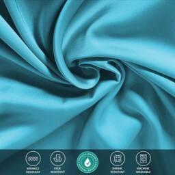Grace Satin Silk Pillow Cases Pack of 4 Super Soft Smooth Pillow Covers in Teal - Size: Standard Pillow Case - thumbnail 4
