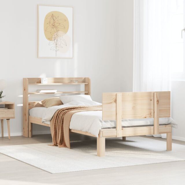 Berkfield Home Bed Frame with Headboard without Mattress 90x200 cm in Brown - image 1