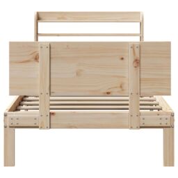 Berkfield Home Bed Frame with Headboard without Mattress 90x200 cm in Brown - thumbnail 4