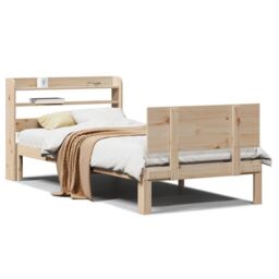 Berkfield Home Bed Frame with Headboard without Mattress 90x200 cm in Brown - thumbnail 2