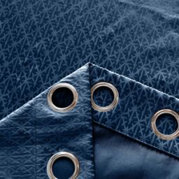 Luxury Living Temple Velvet Ring Top Blackout Curtains in Navy - Size: 117 cm width x 229 cm drop - thumbnail 3