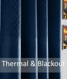 Luxury Living Temple Velvet Ring Top Blackout Curtains in Navy - Size: 117 cm width x 229 cm drop - thumbnail 2