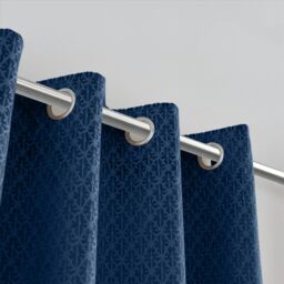 Luxury Living Temple Velvet Ring Top Blackout Curtains in Navy - Size: 117 cm width x 229 cm drop - thumbnail 5