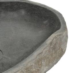 Berkfield Home Basin River Stone Oval (45-53)x(34-41) cm in Black - thumbnail 4