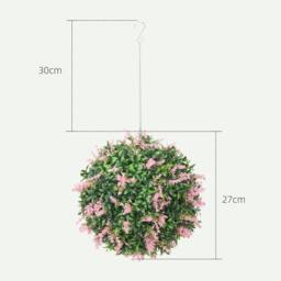 EONLION Pink Set of 2 Artificial Plant Topiary Balls - Size: 100 cm - thumbnail 2