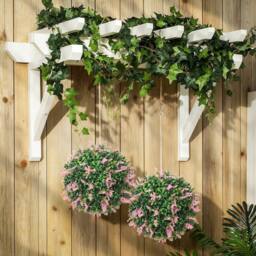 EONLION Pink Set of 2 Artificial Plant Topiary Balls - Size: 100 cm - thumbnail 4