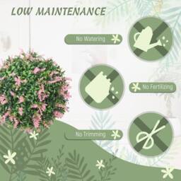 EONLION Pink Set of 2 Artificial Plant Topiary Balls - Size: 100 cm - thumbnail 3