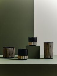 Orsina Large Ceramic Planter, Modern Black & Gold Planter for Indoor Plants, Drum-shaped Ceramic Planter for Home - thumbnail 5