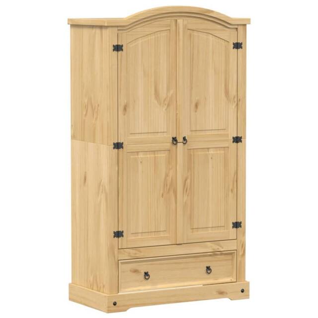 Berkfield Home Wardrobe Corona 102x52x186 cm Solid Wood Pine in Brown - Size: 102 x 52 x 186 cm - image 1