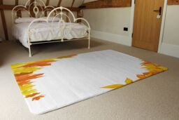 Benjamin Tate Design Yellow Autumn Border Designer Rug in Natural - Size: Large - thumbnail 3