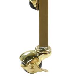Wyld and Coco Gold Trolley Powder Coat Metal Tempered Glass Top and Shelves Castors - thumbnail 6