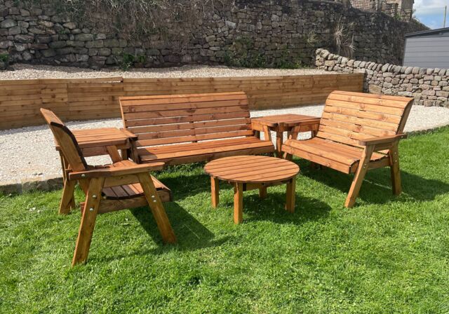 Charles Taylor Trading Seven Seater Balmoral Set with Round Coffee Table in Brown - image 1