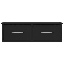 Berkfield Home Wall-mounted Drawer Shelf Black 60x26x18.5 cm Engineered Wood - thumbnail 4