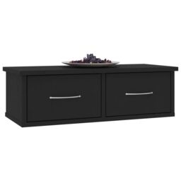 Berkfield Home Wall-mounted Drawer Shelf Black 60x26x18.5 cm Engineered Wood - thumbnail 3