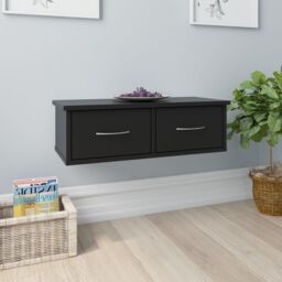 Berkfield Home Wall-mounted Drawer Shelf Black 60x26x18.5 cm Engineered Wood - thumbnail 1
