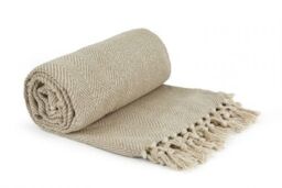 New Edge Blinds Hartley Collection Cotton Throw in Natural - Size: 178 cm x 254 cm - thumbnail 4