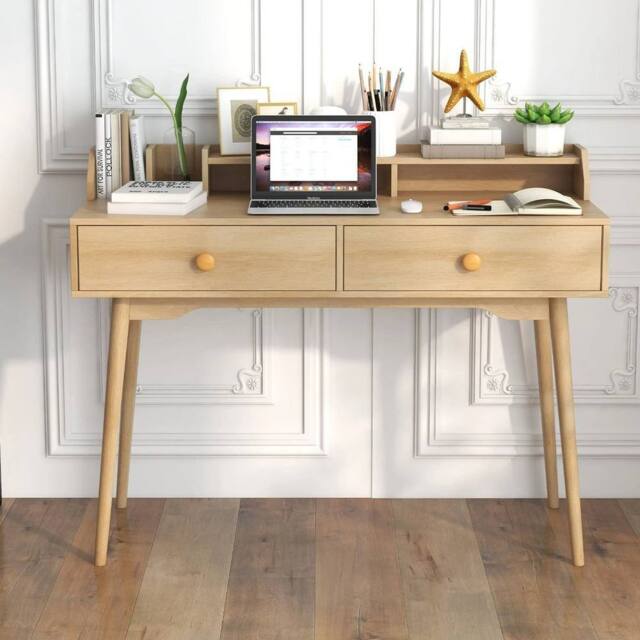 Kelvenix Home Office 120 CM Wood Study Writing Desk in Natural - Size: 0.6m2 - image 1