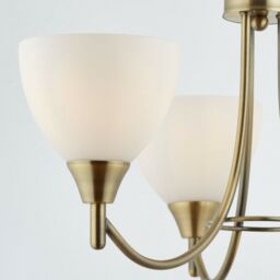 Loops 3 Lamp Ceiling & 2x Wall Light Pack Antique Brass Glass Matching Indoor Fittings in Clear - thumbnail 4