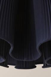 ValueLights Jemima Pleated Scalloped Easy Fit Lamp Shade in Dark Navy - thumbnail 5