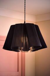ValueLights Jemima Pleated Scalloped Easy Fit Lamp Shade in Dark Navy - thumbnail 2