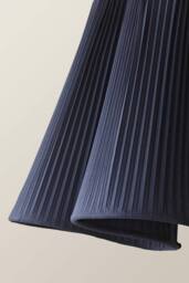 ValueLights Jemima Pleated Scalloped Easy Fit Lamp Shade in Dark Navy - thumbnail 4