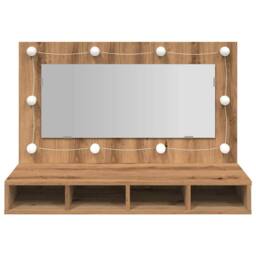 Berkfield Home Mirror Cabinet with LED Artisan Oak 90x31.5x62 cm in Brown - thumbnail 5
