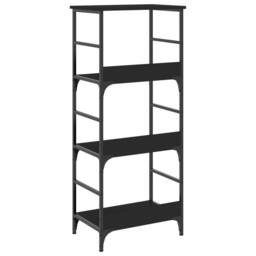 Berkfield Home Decorative Bookshelf Black 50x33x117.5 cm Engineered Wood - thumbnail 6