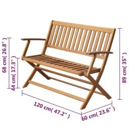 Berkfield Home Garden Bench 120 cm Solid Acacia Wood in Brown - thumbnail 4