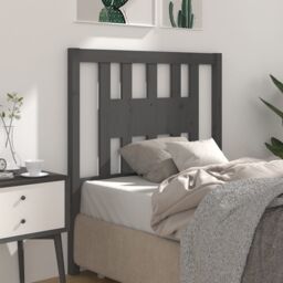 Berkfield Home Headboard Grey 96x4x100 cm Solid Wood Pine - Size: 96 x 4 x 100 cm - thumbnail 5